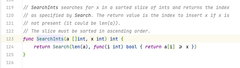 sort.SearchInts()源码